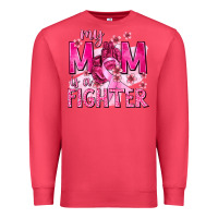 Cardinal My Mom Is a Fighter with Ribbon Premium Sweatshirt - texasbilliewilder