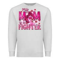 Dove Grey My Mom Is a Fighter with Ribbon Premium Sweatshirt - texasbilliewilder