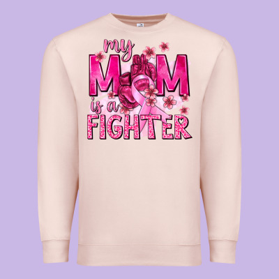 My Mom Is A Fighter With Ribbon Premium Sweatshirt Designed By Texasbilliewilder