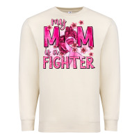 Sandshell My Mom Is a Fighter with Ribbon Premium Sweatshirt - texasbilliewilder