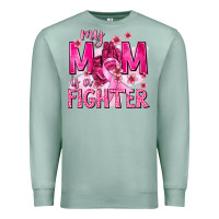 Seafoam My Mom Is a Fighter with Ribbon Premium Sweatshirt - texasbilliewilder