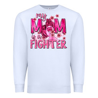White My Mom Is a Fighter with Ribbon Premium Sweatshirt - texasbilliewilder