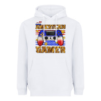 White all american gamer Heavyweight Hoodie - texasbilliewilder