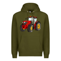 Army Green western farm tractor red Premium Hoodie - Artiststas