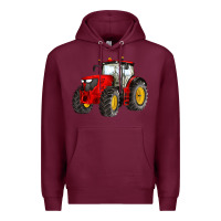 Burgundy western farm tractor red Premium Hoodie - Artiststas