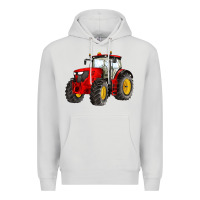Dove Grey western farm tractor red Premium Hoodie - Artiststas