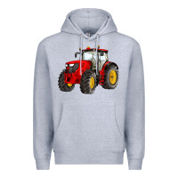 Heather Grey western farm tractor red Premium Hoodie - Artiststas
