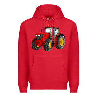 Western Farm Tractor Red Premium Hoodie | Teevron
