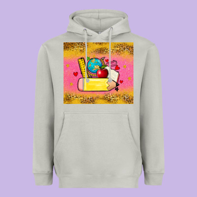 Heavyweight Hoodie back to school custom name