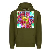 Army Green tie dye floral seamless pattern Premium Hoodie - BundleAndBundleShop