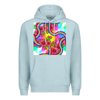 Blue Mist tie dye floral seamless pattern Premium Hoodie - BundleAndBundleShop