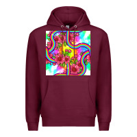 Burgundy tie dye floral seamless pattern Premium Hoodie - BundleAndBundleShop