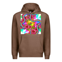 Chestnut tie dye floral seamless pattern Premium Hoodie - BundleAndBundleShop