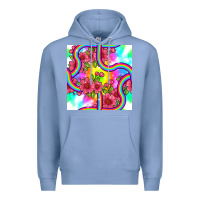 Colony Blue tie dye floral seamless pattern Premium Hoodie - BundleAndBundleShop