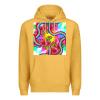 Mustard tie dye floral seamless pattern Premium Hoodie - BundleAndBundleShop