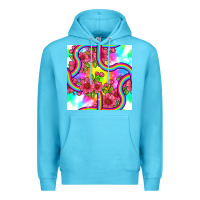 Ocean Blue tie dye floral seamless pattern Premium Hoodie - BundleAndBundleShop