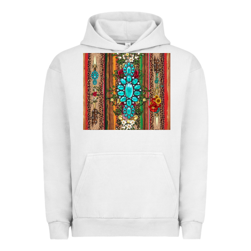Gemstone Flowers Arrow With Leopards And Serape Urban Hoodie by Artiststas | Teevron