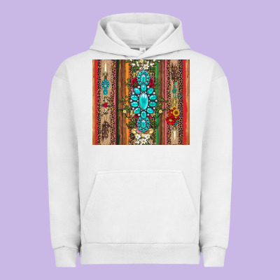 Gemstone Flowers Arrow With Leopards And Serape Urban Hoodie Designed By Artiststas