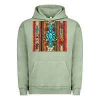 Pigment Oil Green gemstone flowers arrow with leopards and serape Urban Hoodie - Artiststas