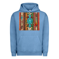 Pigment Pebble Blue gemstone flowers arrow with leopards and serape Urban Hoodie - Artiststas