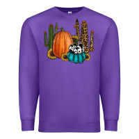 Purple sunflower cactus pumpkin fall Premium Sweatshirt - RanaPortraitStore