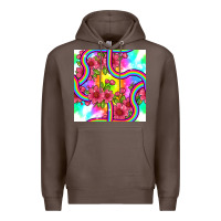 Coffee tie dye floral seamless pattern Premium Hoodie - BundleAndBundleShop
