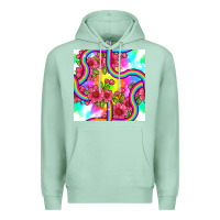 Seafoam tie dye floral seamless pattern Premium Hoodie - BundleAndBundleShop