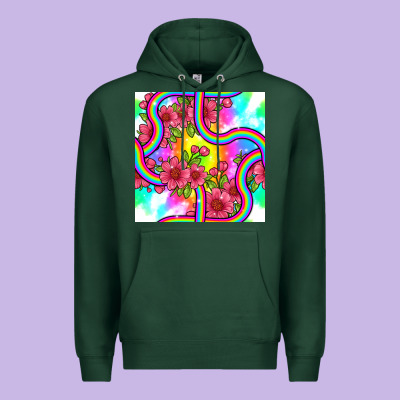 Tie Dye Floral Seamless Pattern Premium Hoodie Designed By Bundleandbundleshop