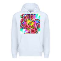 White tie dye floral seamless pattern Premium Hoodie - BundleAndBundleShop