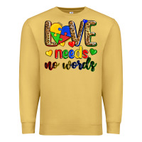 Antique Gold love needs no words Premium Sweatshirt - Zillion Design Studio