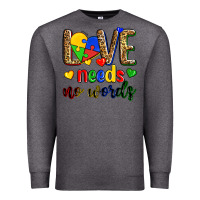 Charcoal Heather love needs no words Premium Sweatshirt - Zillion Design Studio