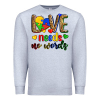 Heather Grey love needs no words Premium Sweatshirt - Zillion Design Studio