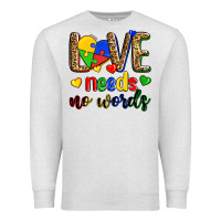 Oatmeal Heather love needs no words Premium Sweatshirt - Zillion Design Studio