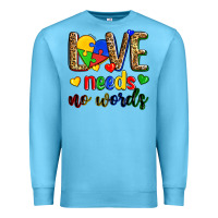 Ocean Blue love needs no words Premium Sweatshirt - Zillion Design Studio