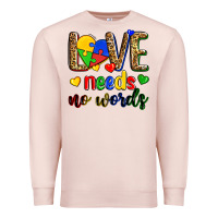 Pale Pink love needs no words Premium Sweatshirt - Zillion Design Studio