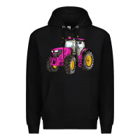 Black western farm tractor pink Premium Hoodie - Artiststas