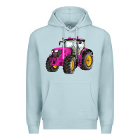 Blue Mist western farm tractor pink Premium Hoodie - Artiststas