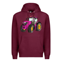 Burgundy western farm tractor pink Premium Hoodie - Artiststas