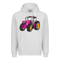 Dove Grey western farm tractor pink Premium Hoodie - Artiststas
