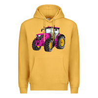 Mustard western farm tractor pink Premium Hoodie - Artiststas