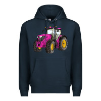 Navy western farm tractor pink Premium Hoodie - Artiststas