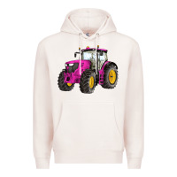 Pale Pink western farm tractor pink Premium Hoodie - Artiststas