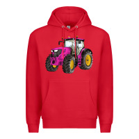 Red western farm tractor pink Premium Hoodie - Artiststas