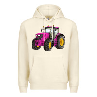 Sandshell western farm tractor pink Premium Hoodie - Artiststas