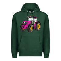 Sports Green western farm tractor pink Premium Hoodie - Artiststas