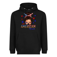 Black all american mama messy bun Heavyweight Hoodie - texasbilliewilder