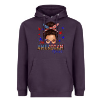 Plum all american mama messy bun Heavyweight Hoodie - texasbilliewilder