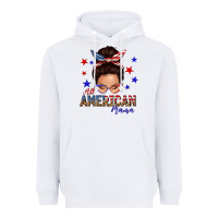 White all american mama messy bun Heavyweight Hoodie - texasbilliewilder