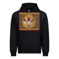Black bull skull flowers glitter and leopard Urban Hoodie - Artiststas