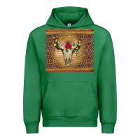 Emerald bull skull flowers glitter and leopard Urban Hoodie - Artiststas